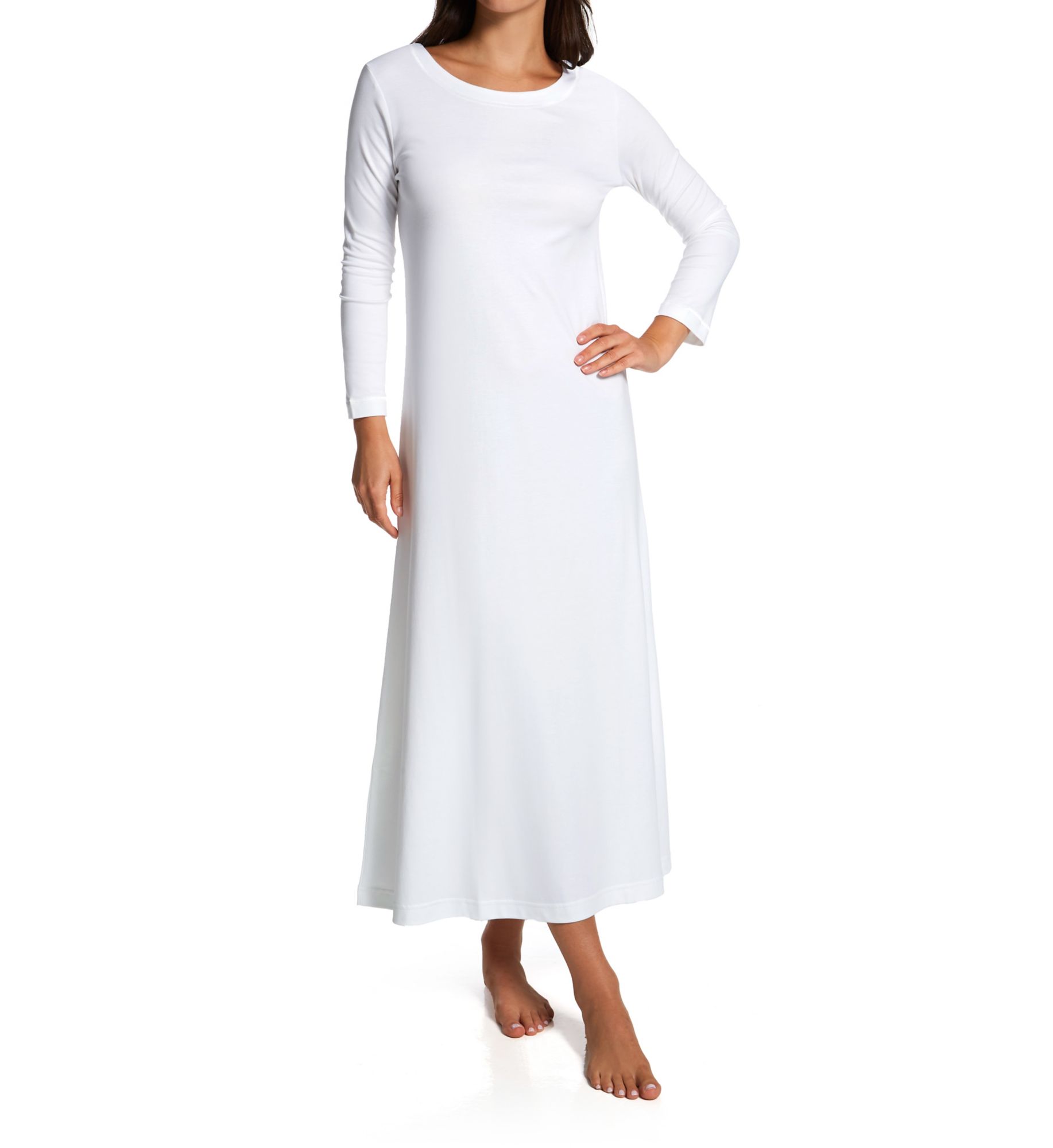 P-Jamas Butterknits LS Long Gown White M  - Image 1