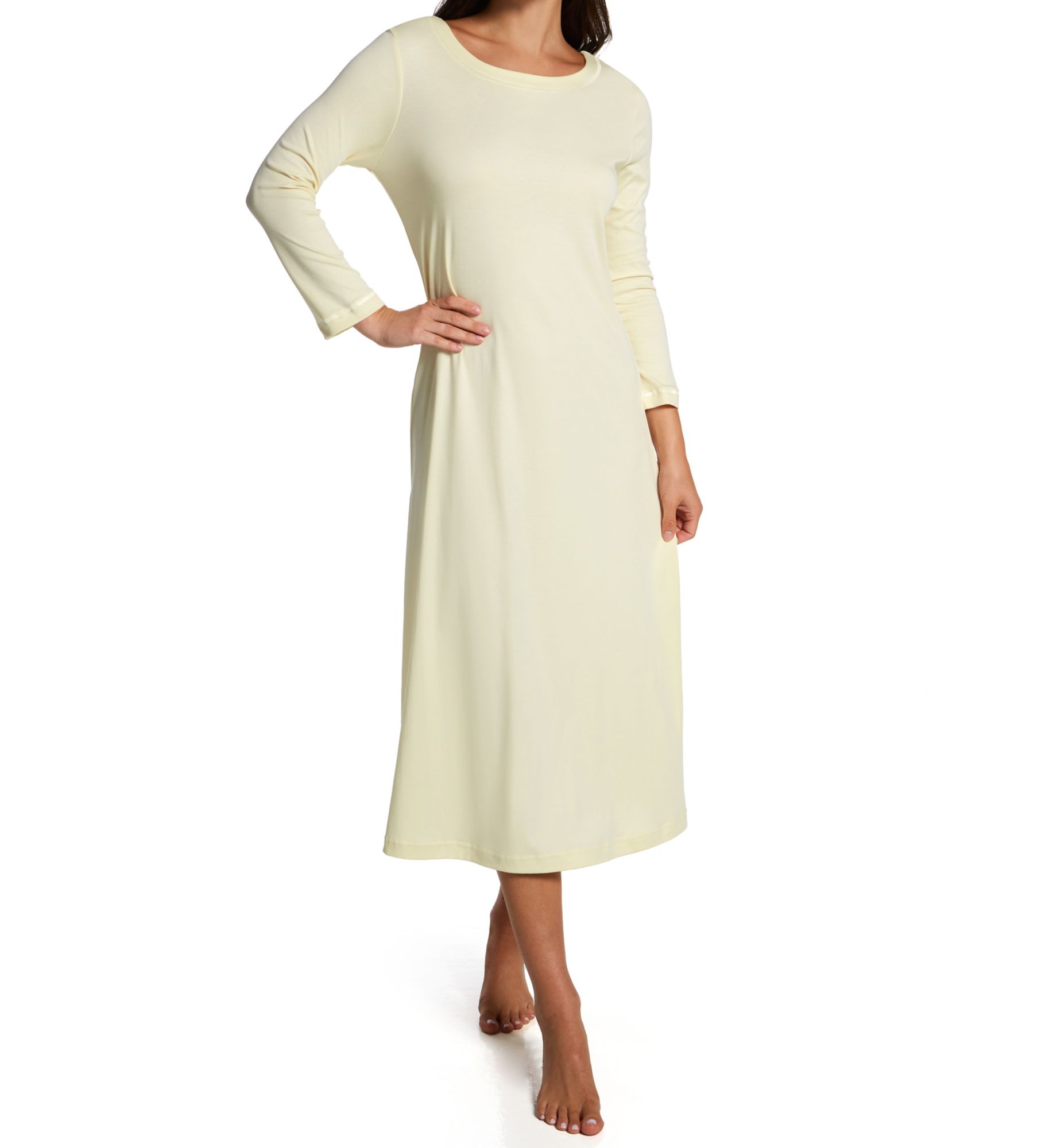 P-Jamas Butterknits LS Long Gown Yellow L  - Image 1