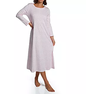 Butterknits Leopard Long Sleeve Long Gown Pink XS