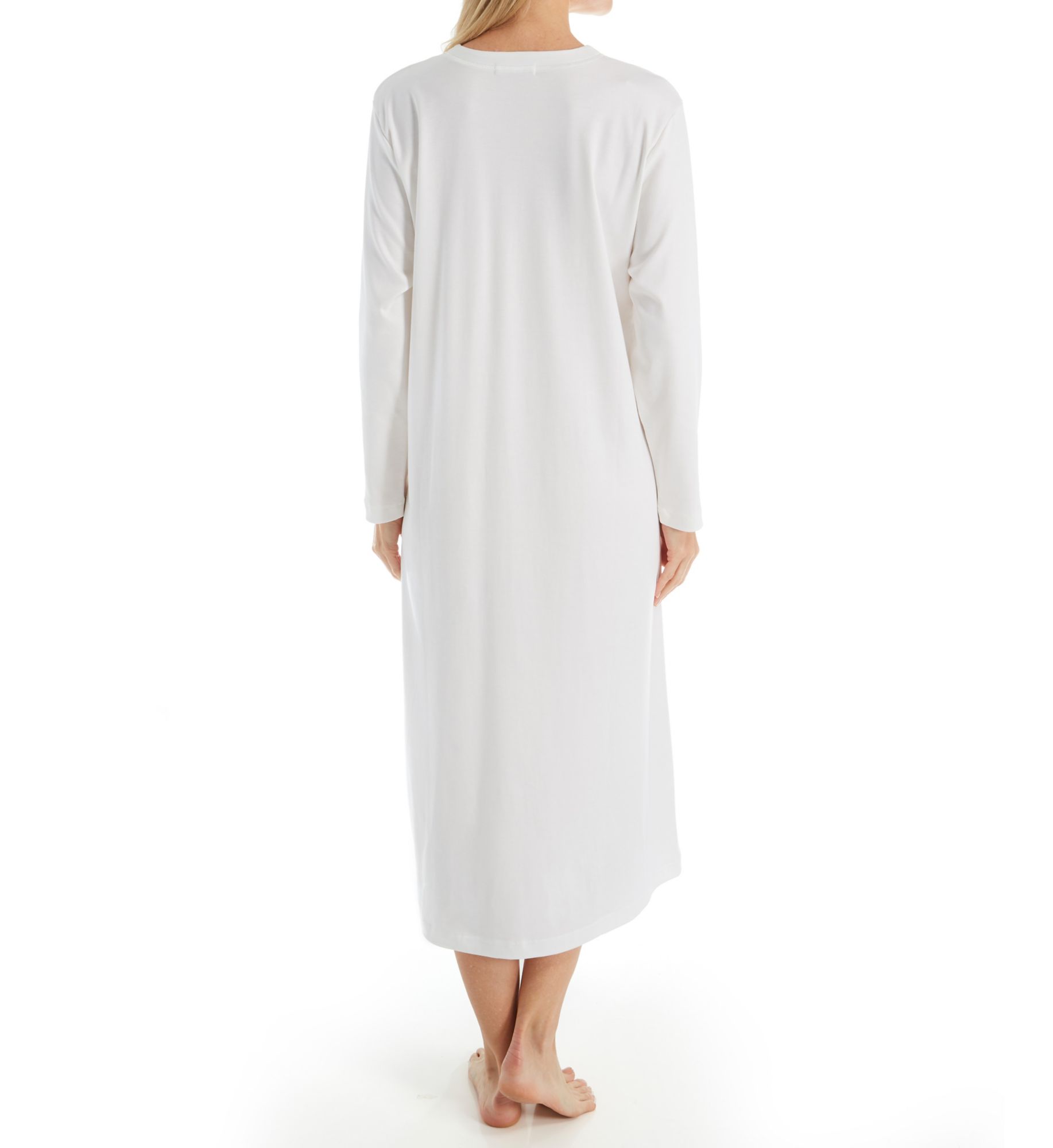 P-Jamas 48 Inch Henley Long Gown White XL  - Image 2