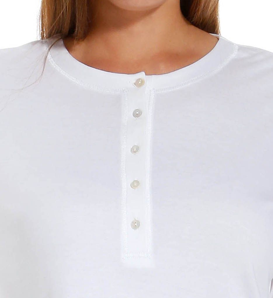 P-Jamas 48 Inch Henley Long Gown White XL  - Image 3