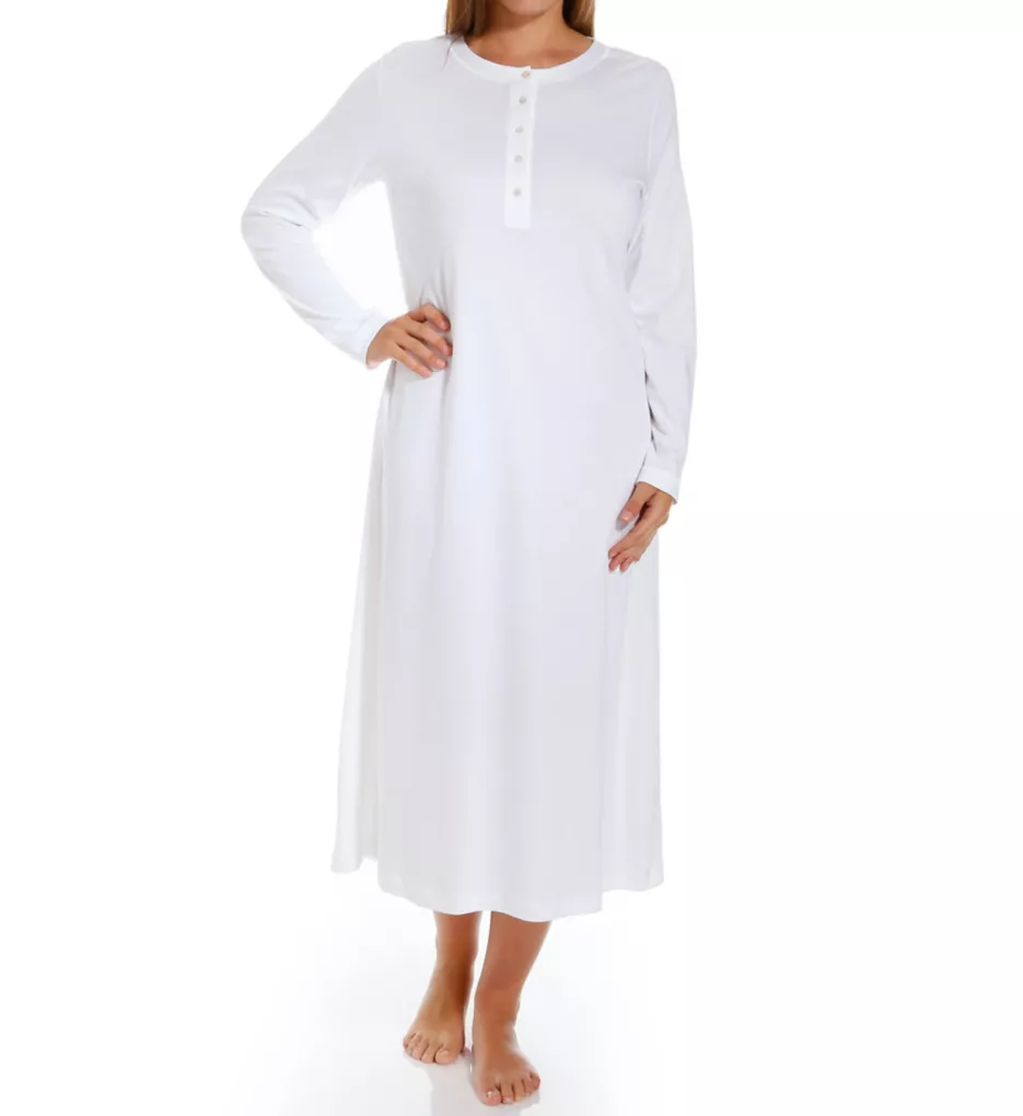 P-Jamas 48 Inch Henley Long Gown 387660 - Image 1