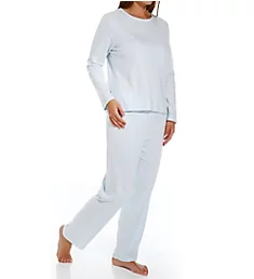Butterknits 2-Piece Pullover Top and Pant Set Blue XS