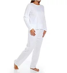 Butterknits 2-Piece Pullover Top and Pant Set White XS