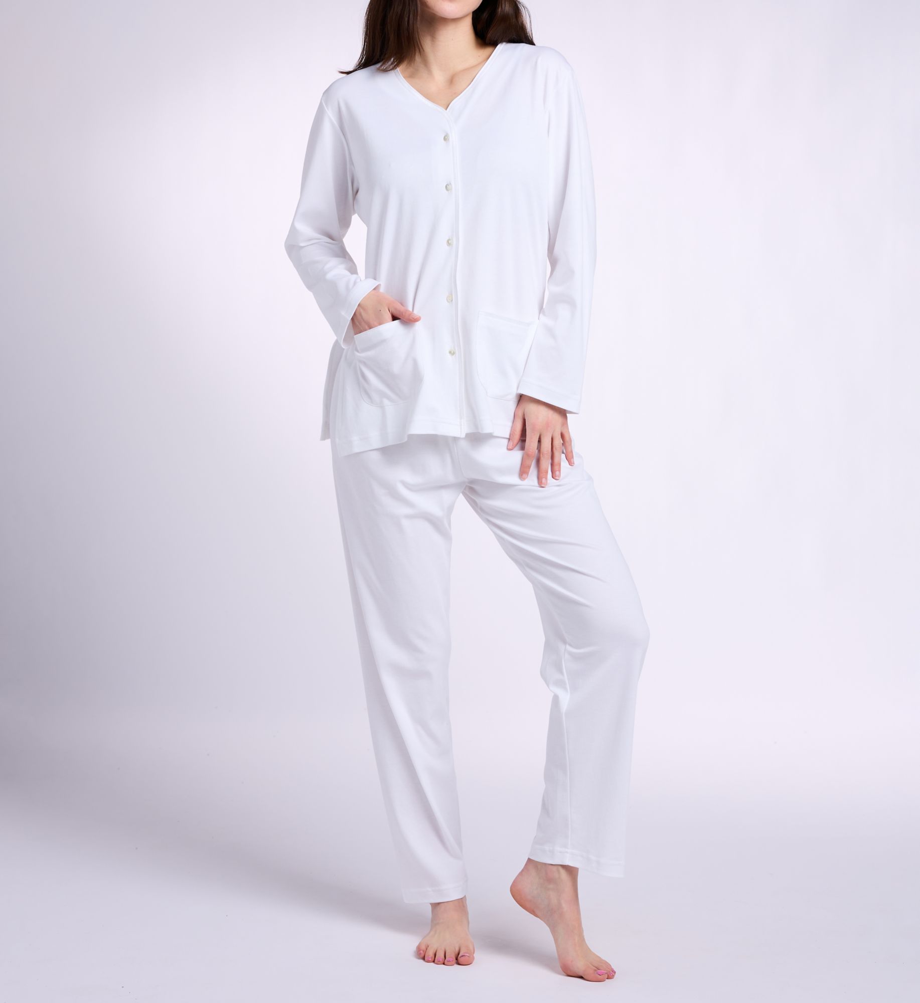 P-Jamas Butterknits Pajama Set White S  - Image 1