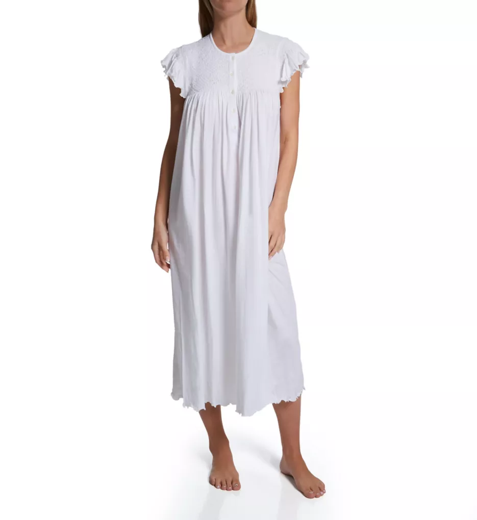 P-Jamas Daisy Smocked Cap Sleeve Nightgown Daisy - Image 1