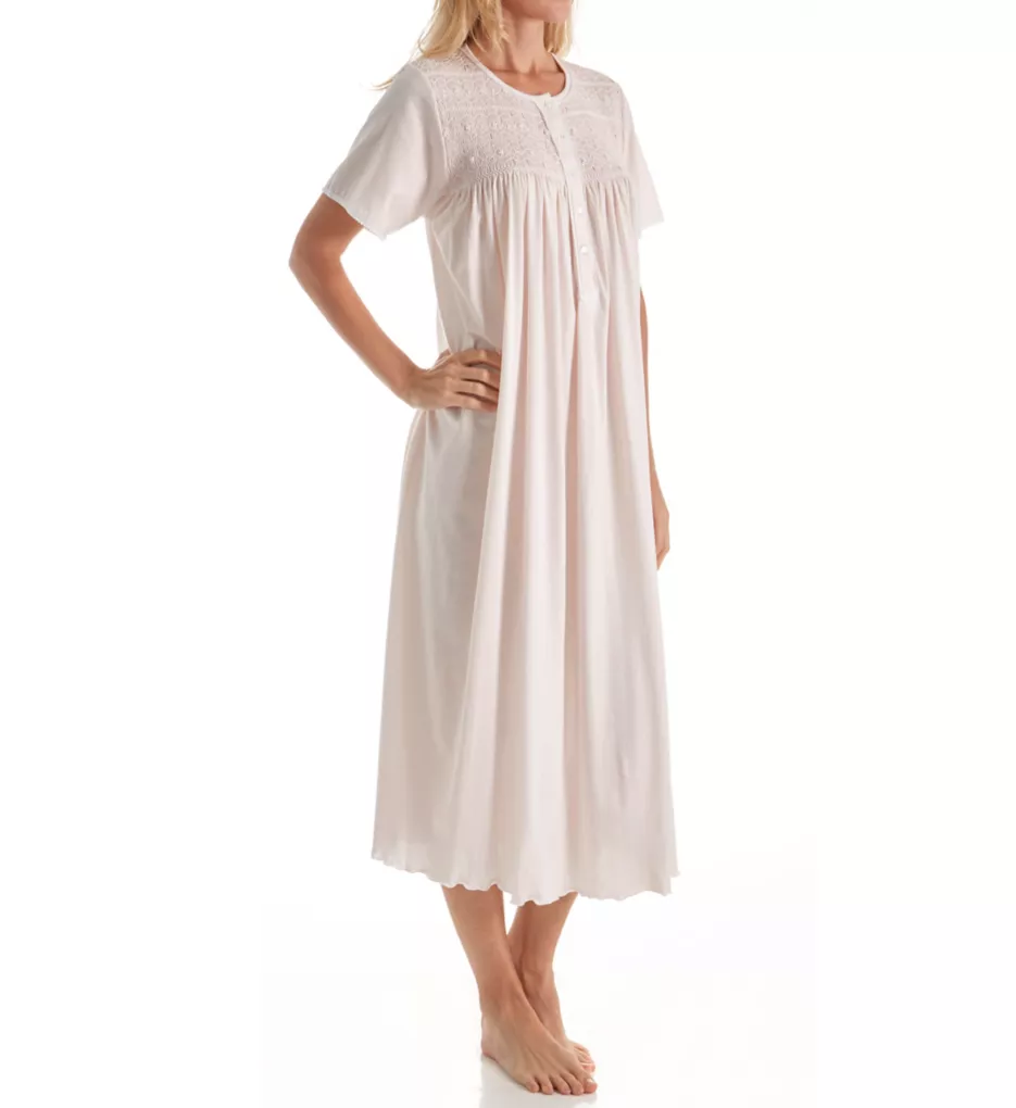 P-Jamas Ines Smocked Short Sleeve Nightgown Ines