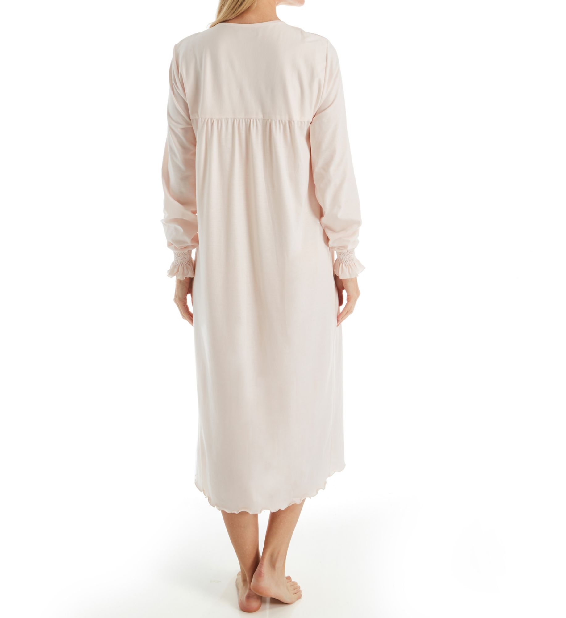 P-Jamas Isabel Smocked Long Sleeve Nightgown Pink XL  - Image 2