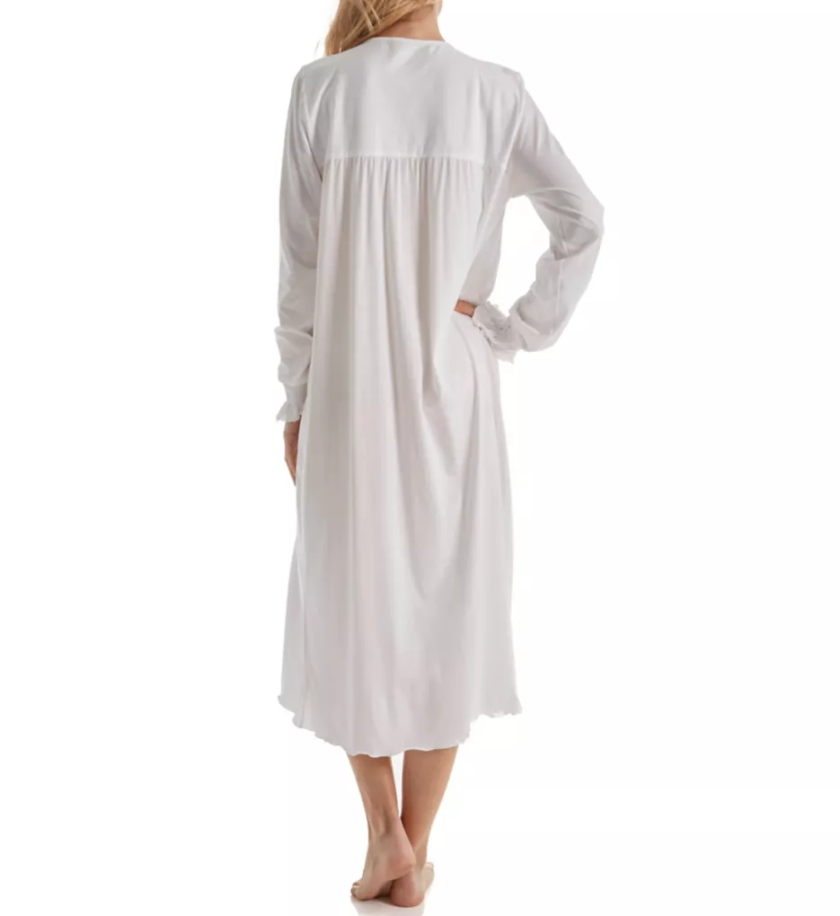 Isabel Smocked Long Sleeve Nightgown White XS