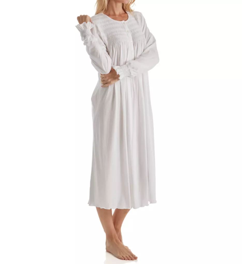 P-Jamas Isabel Smocked Long Sleeve Nightgown Isabel