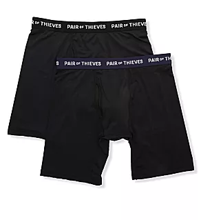 Super Fit Long Leg Boxer Brief - 2 Pack BLK S