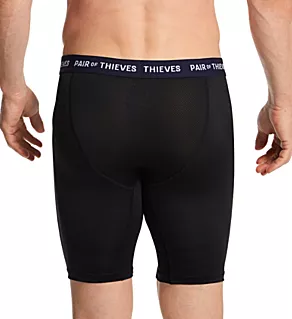 Super Fit Long Leg Boxer Brief - 2 Pack BLK S