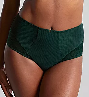 Serene High Waist Brief Panty Dark Green L