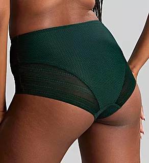 Serene High Waist Brief Panty Dark Green L