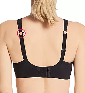 Full-Busted Underwire Sports Bra Black 28DD