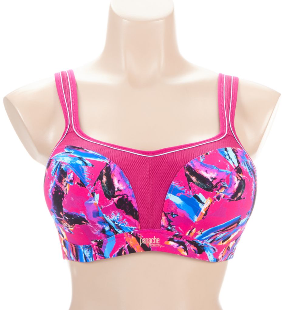 Panache Full-Busted Underwire Sports Bra Abstract Orchid 28DD  - Image 1