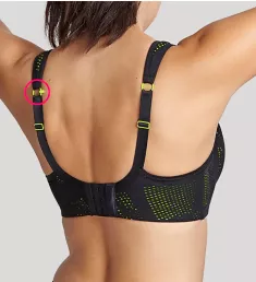 Full Busted Underwire Sports Bra Black/Lime 28HH