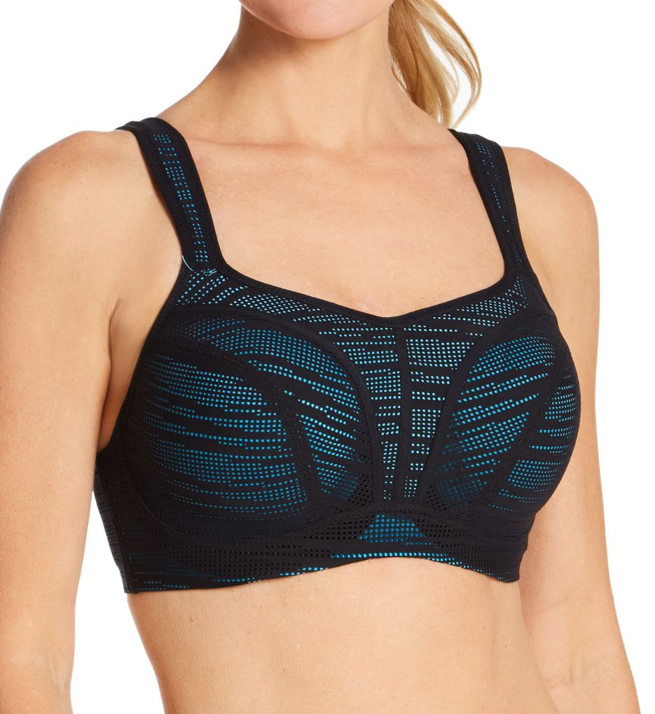 Panache Non Wired Sports Bra, Black-Ice - Bras, Shapewear