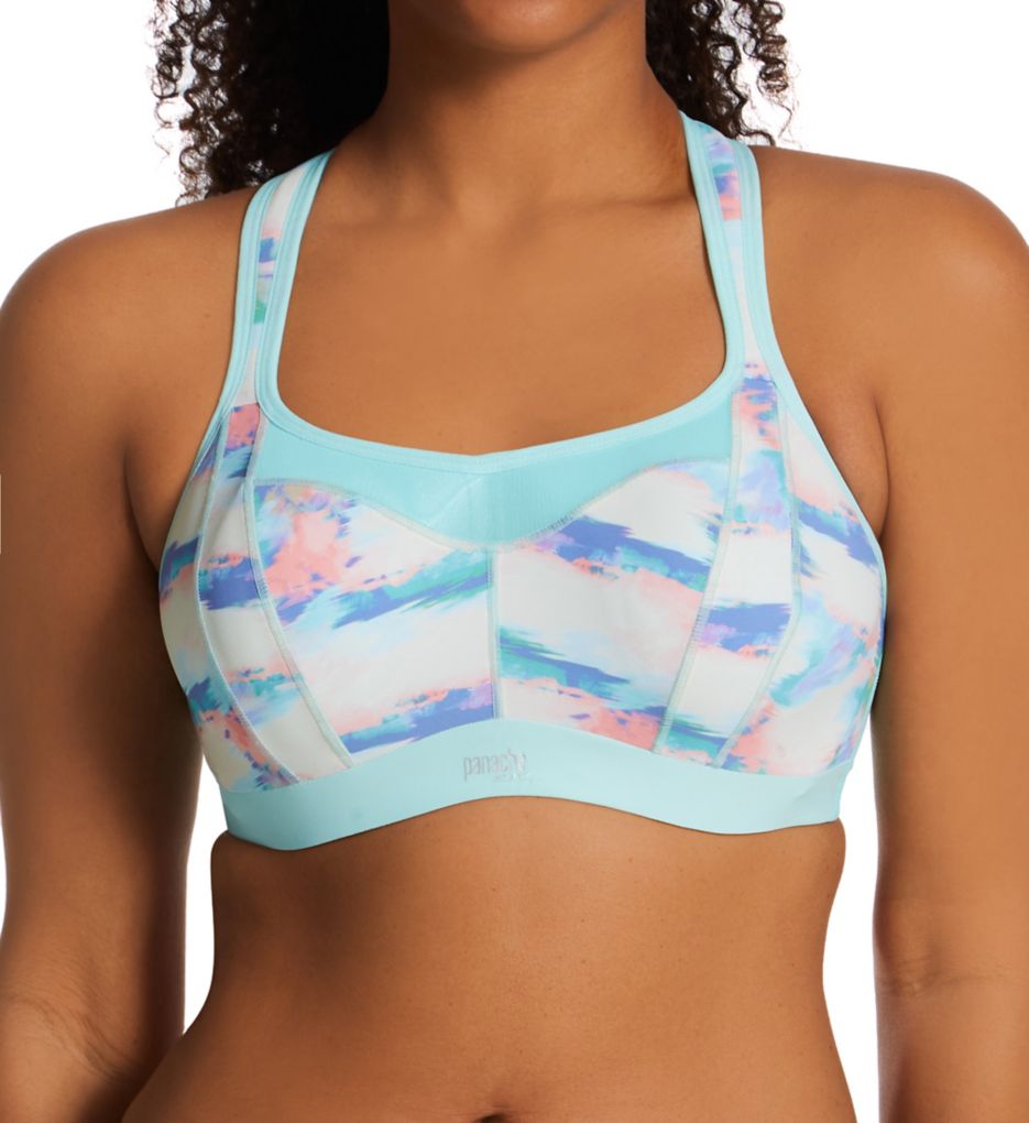 Panache Women's Racerback Full-Busted Underwire Sports Bra in Boho Print | Size 36GG | HerRoom.com