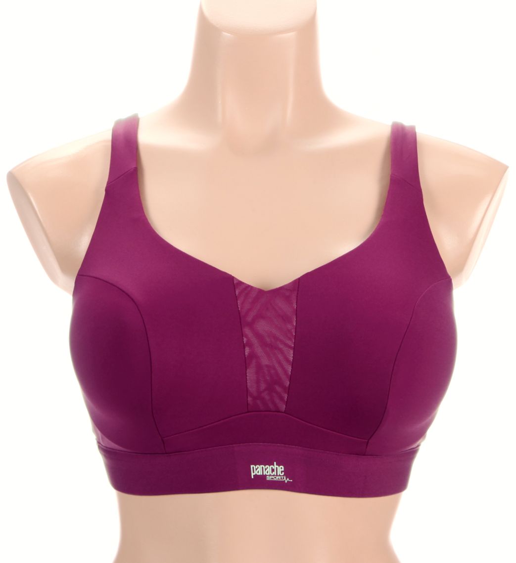 Panache Ultra Perform Non Padded Sports Bra Berry/Chalk 38H  - Image 1