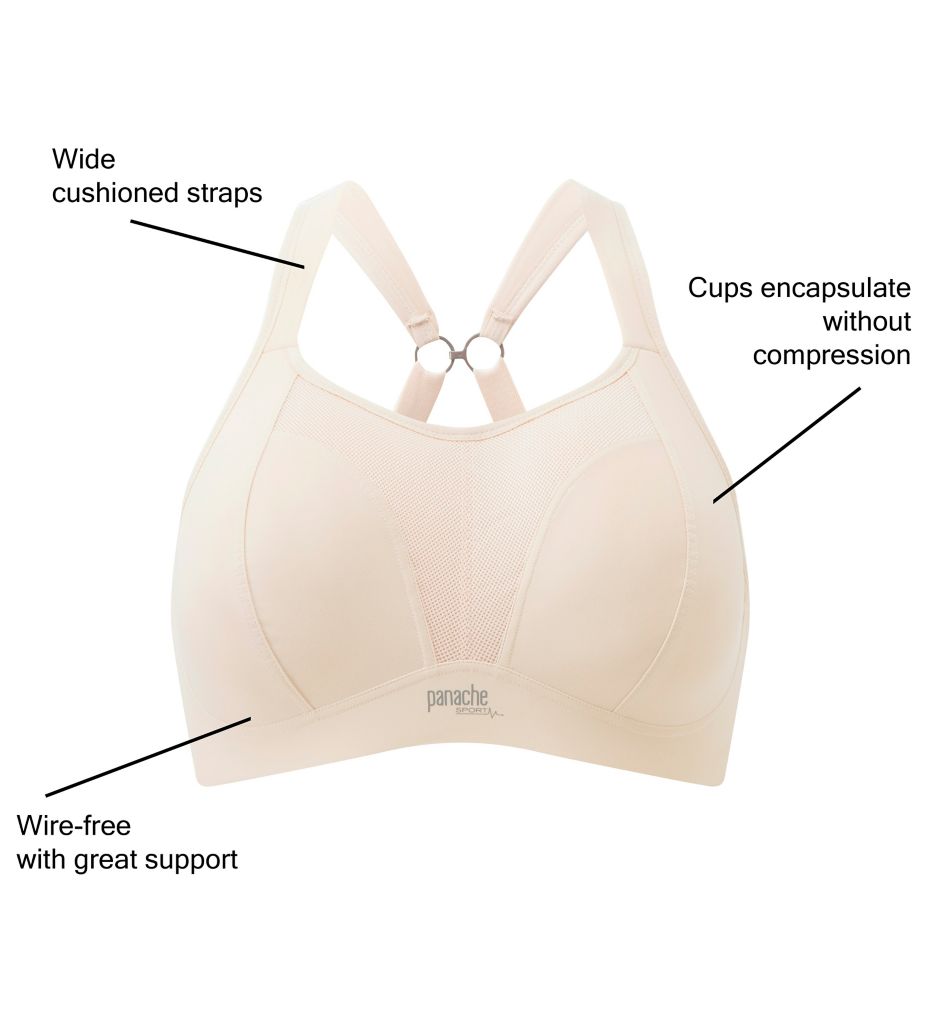 Panache Non-Wire Sports Bra (7341),30E,Black/Latte