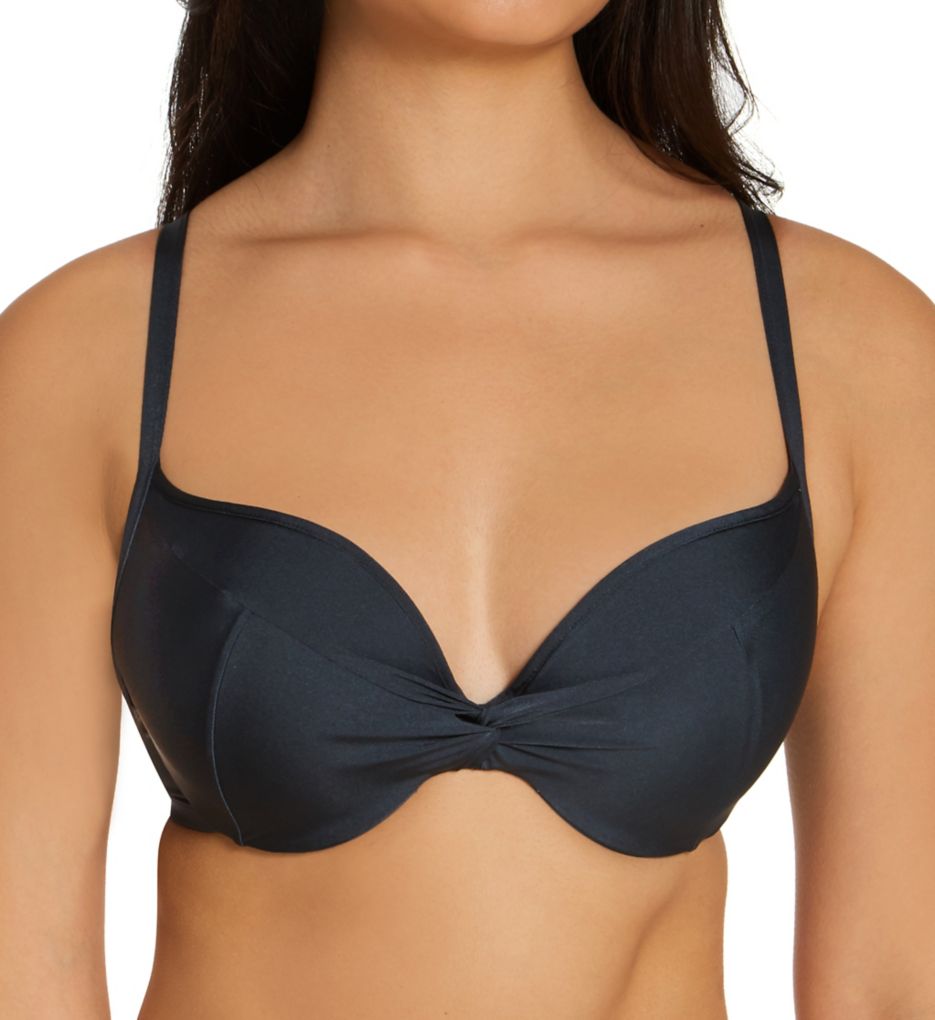 Panache Moulded Plunge Bikini Top - Black