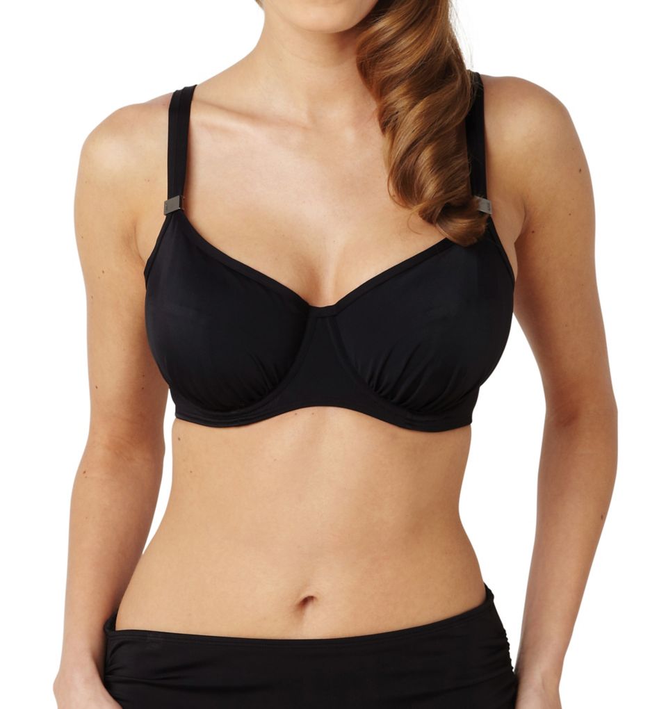 Anya Tankini Top by Panache, Black, Balconette Tankini