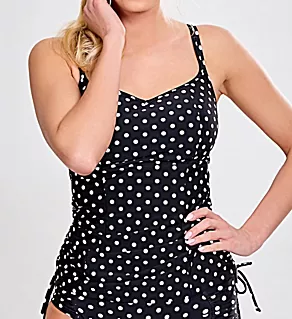 Anya Spot Balconnet Tankini Swim Top Black/White 32F
