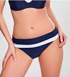 Anya Cruise Folded Brief Swim Bottom Navy/White 3X