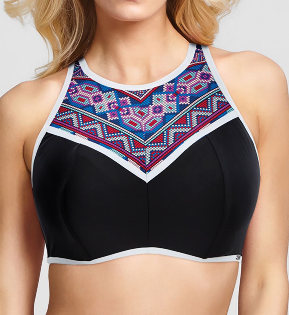 high neck crop bikini top