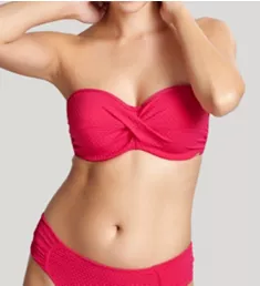 Echo Twist Bandeau Bikini Swim Top Hot Pink 30F