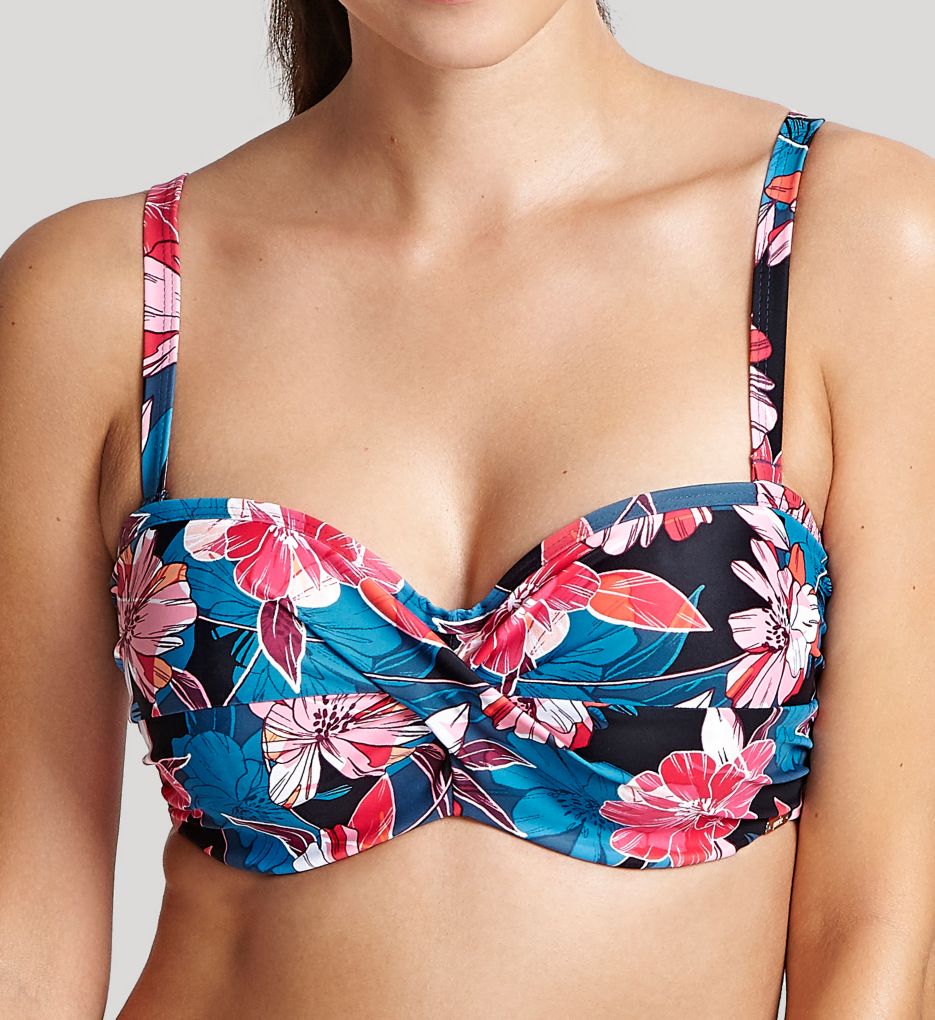 Anya Riva Print Twist Bandeau Bikini Swim Top-fs