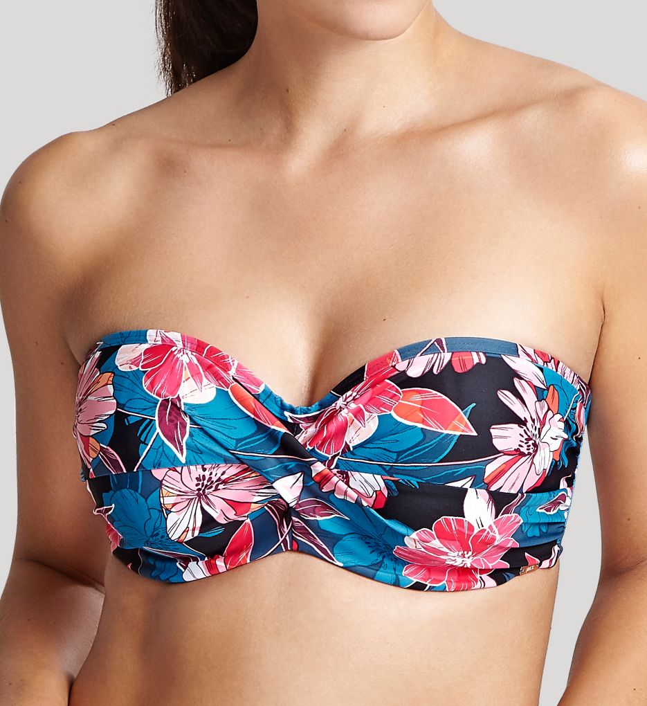 Anya Riva Print Twist Bandeau Bikini Swim Top