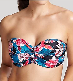 Anya Riva Print Twist Bandeau Bikini Swim Top