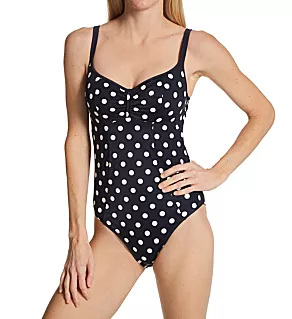 Anya Riva Spot Balconnet One Piece Swimsuit Navy/Vanilla 30D