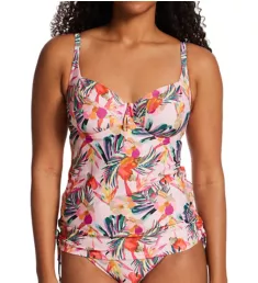 Paradise Balconnet Tankini Swim Top Pink Tropical 30E