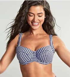 Gingham Olivia Full Cup Bikini Swim Top Navy Gingham 30FF