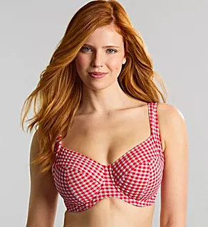 Gingham Olivia Full Cup Bikini Swim Top Red Gingham 38DD