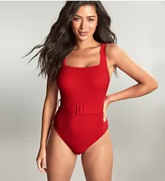 Rossa Serena Square Neck One Piece Swimsuit Rossa Red 30E