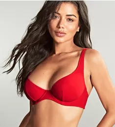 Rossa Wired Plunge Triangle Bikini Swim Top Rossa Red 28FF