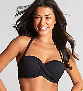 Spirit Ella Twist Bandeau Swim Top Black 36H