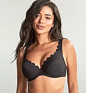 Spirit Lauren Plunge Bikini Swim Top Black 30E