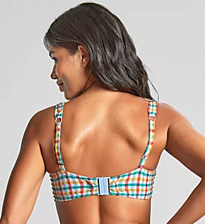 Seersucker Gina Square Neck Crop Swim Top Seersucker Multi 32D