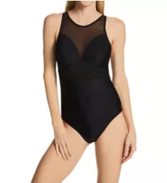 Onyx Chic Moulded Plunge One Piece Swimsuit Black 30D