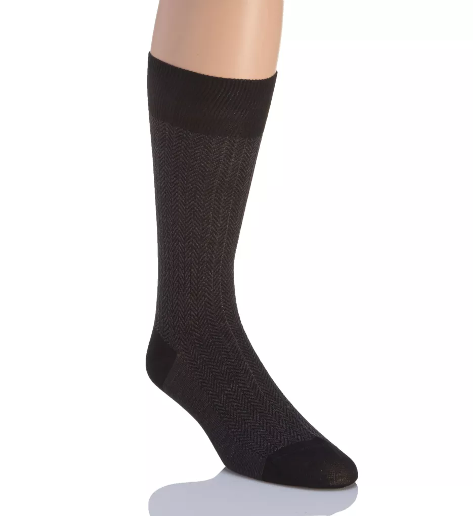 Fabian Herringbone Fancy Sock blk3 M
