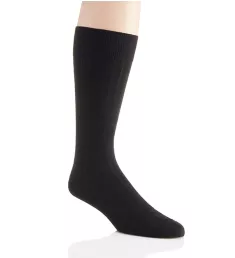 Pembrey Sea Island Cotton 9x1 Rib Crew Sock Black L