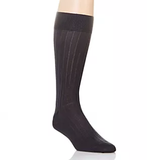 Pembrey Sea Island Cotton 9x1 Rib Crew Sock Charcoal S