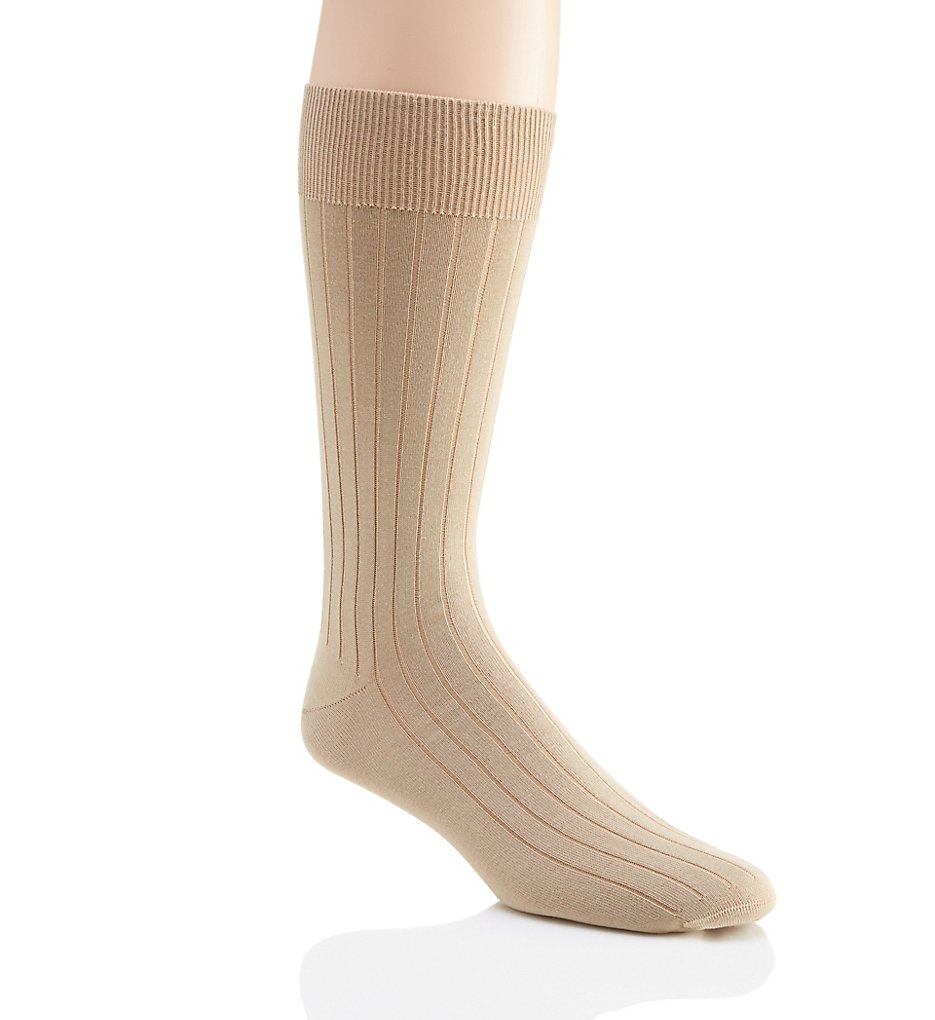 Pantherella 535400 Pembrey Sea Island Cotton Crew Sock (Light Khaki)