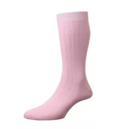 Pembrey Sea Island Cotton 9x1 Rib Crew Sock Light Pink M