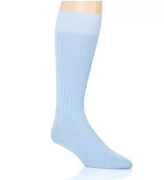 Pembrey Sea Island Cotton 9x1 Rib Crew Sock Light Blue M